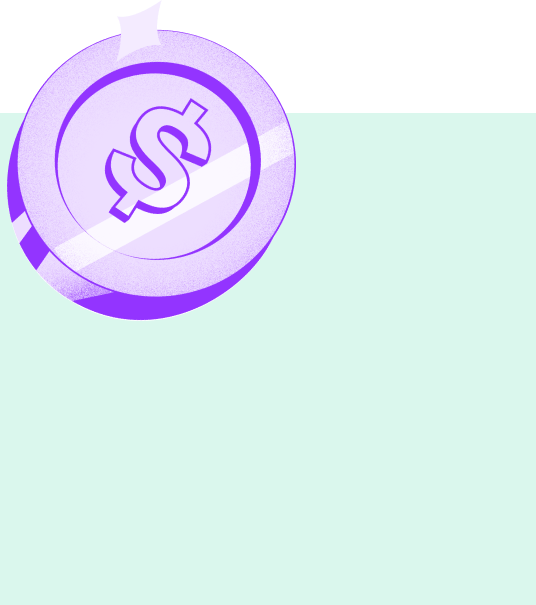 plain background with dollar coin