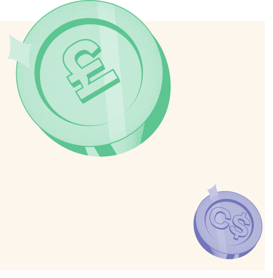 plain background with dollar and euro icon